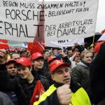 Mercedes-Benz workers protest possible factory move to US