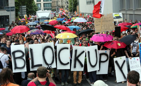Frankfurt police prepare for anti-austerity demo