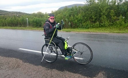 Norway man rides north to south in wheelchair