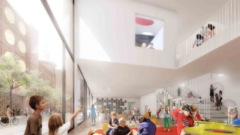 The school will be five stories high and merge with the surrounding architecture. Photo: Carlsberg Byen