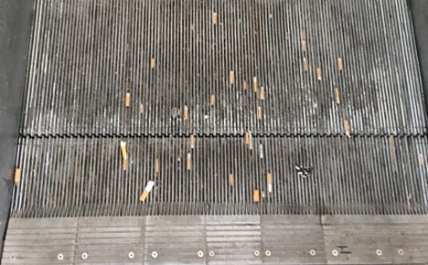 How Copenhagen area escalators look when people don't bother with ashtrays. Photo: Justin Cremer