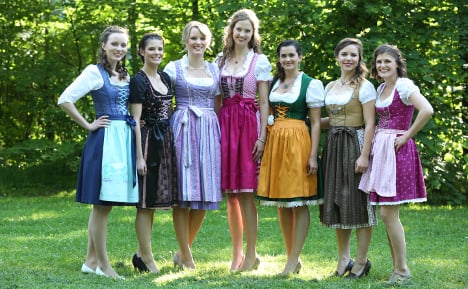 Dirndl's on show: the seven finalists. Photo: DPA
