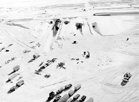 Archive photo of an overhead view of Camp Century. Photo: US Army