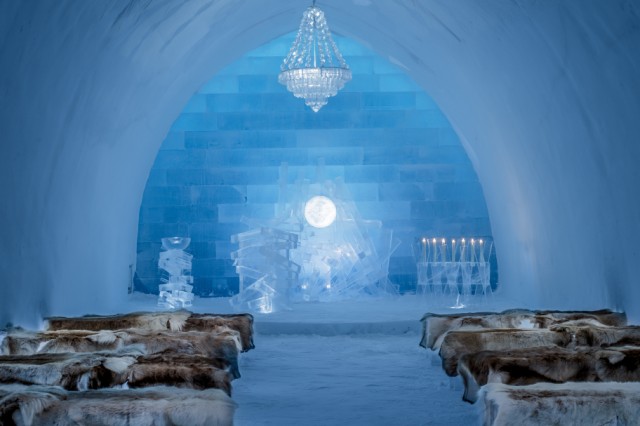 Ice church in the Icehotel. Photo: Asaf Kliger/Icehotel