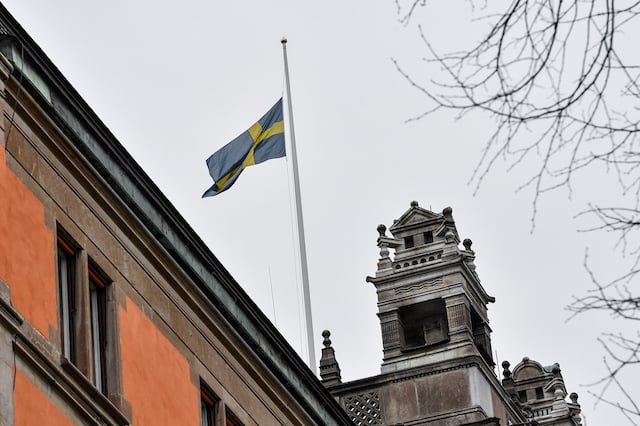 Swedish flat at half mast