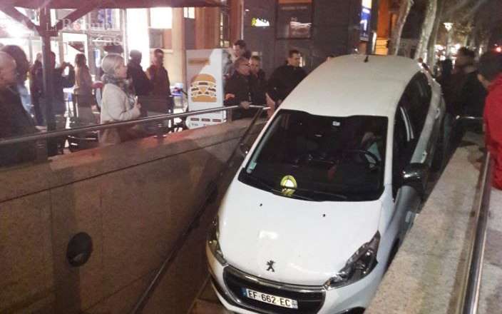 French driver confuses entrance to car park with Metro station... and gets a shock