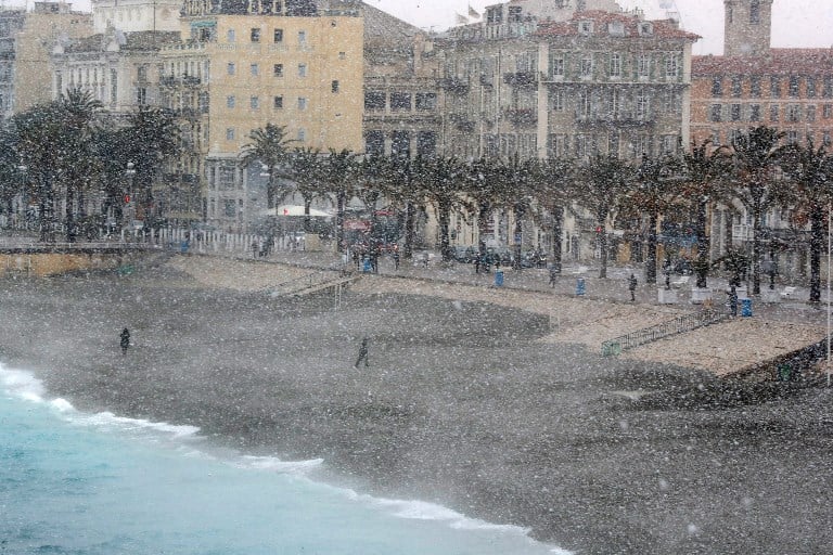 In Pictures: French Riviera hit by snowfall