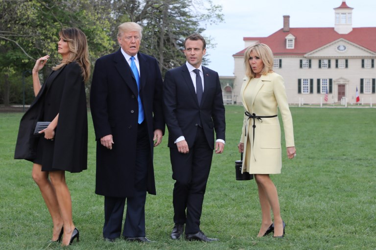 'Desperate housewives and gorillas': The photos of Macron's US visit that got the internet talking