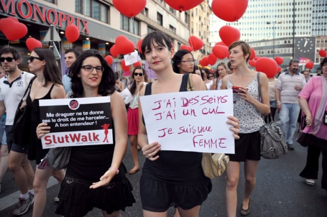 French women protest sexual harassment. Photo: AFP