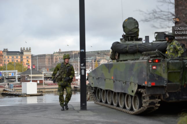 Why are there 200 soldiers walking around in central Stockholm?