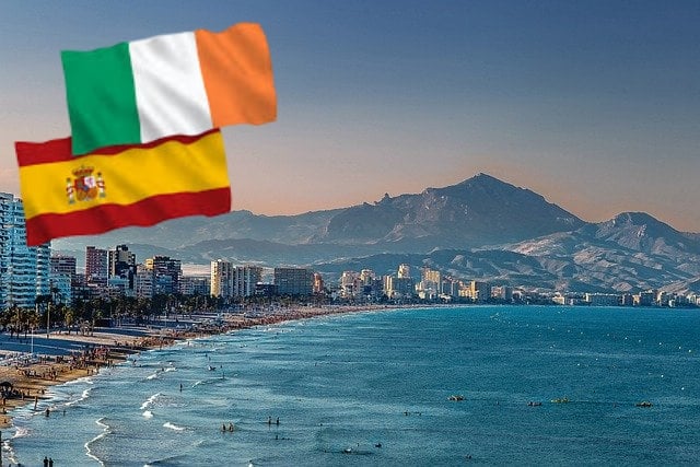 Where do Spain’s Irish residents live?