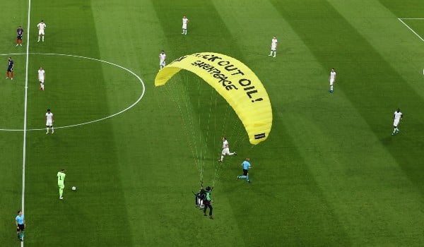 Two hospitalized in Munich after activist crashes parachute into Euro 2020 stadium