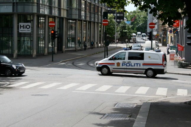 Police in Norway will no longer be armed after the temporary order was dropped. Pictured is a police van in Oslo.