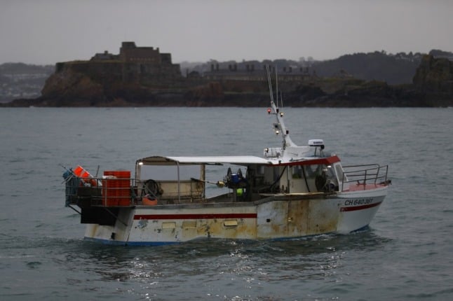 A French fishing boat off the coast of Jersey.