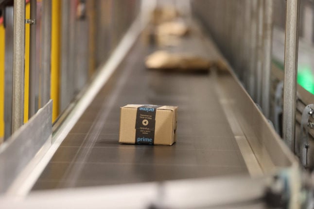 Amazon parcel in factory