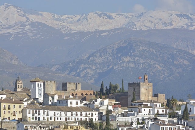 Granada with snowy mountains