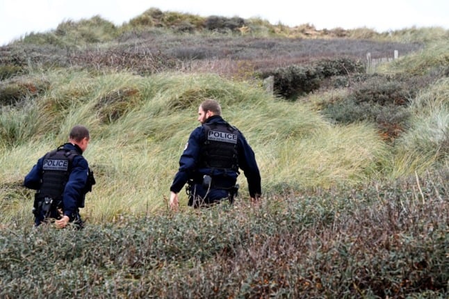 French police patrol the beaches near Calais