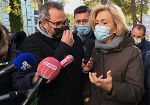 Valerie Pecresse on the campaign trail in France. Her 'tough-on-crime' rhetoric echoes that of former president Nicolas Sarkozy. 