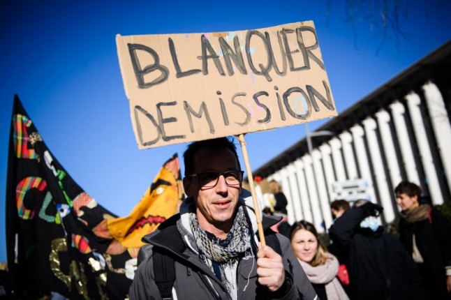 French teachers held a mass strike on Thursday against the government's  handling of the Covid pandemic in schools.