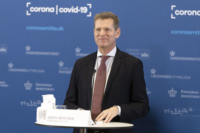 Danish Health Authority director Søren Brostrøm at a press briefing last month. Brostrøm has called for mutual understanding amongst the public amid evidence of increasing division over Covdi-19..
