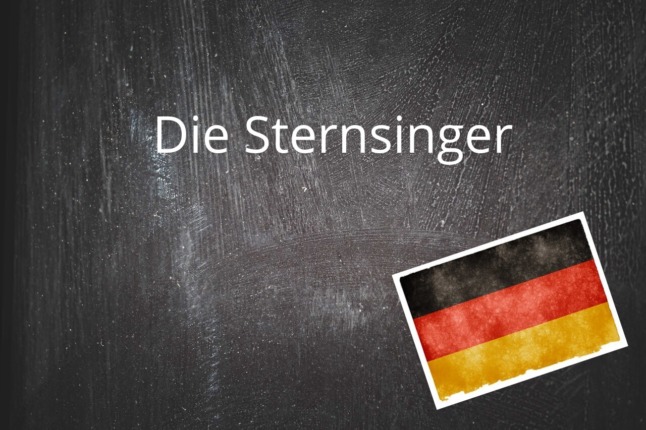 Blackboard with German word of the day 