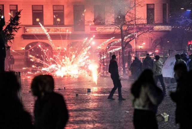 Police hit by fireworks in Swedish New Year's Eve celebrations